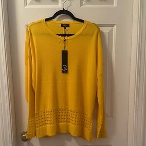 Orly  Yellow Sweater with Mesh Detail